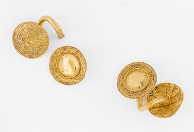 Pair of Spiral-Form Earrings by Greek